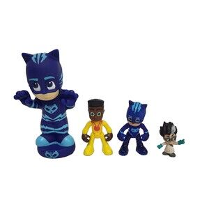 PJ Masks Figure Lot of 4 Catboy Romeo Newton Star Action Figures Bath Water Toy
